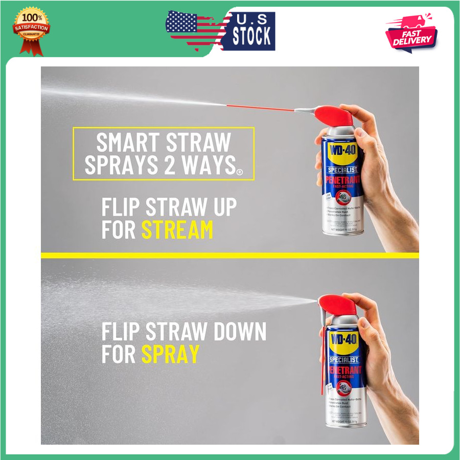 WD-40 Specialist Penetrant with SMART STRAW SPRAYS 2 WAYS, 11 OZ [6-Pack]