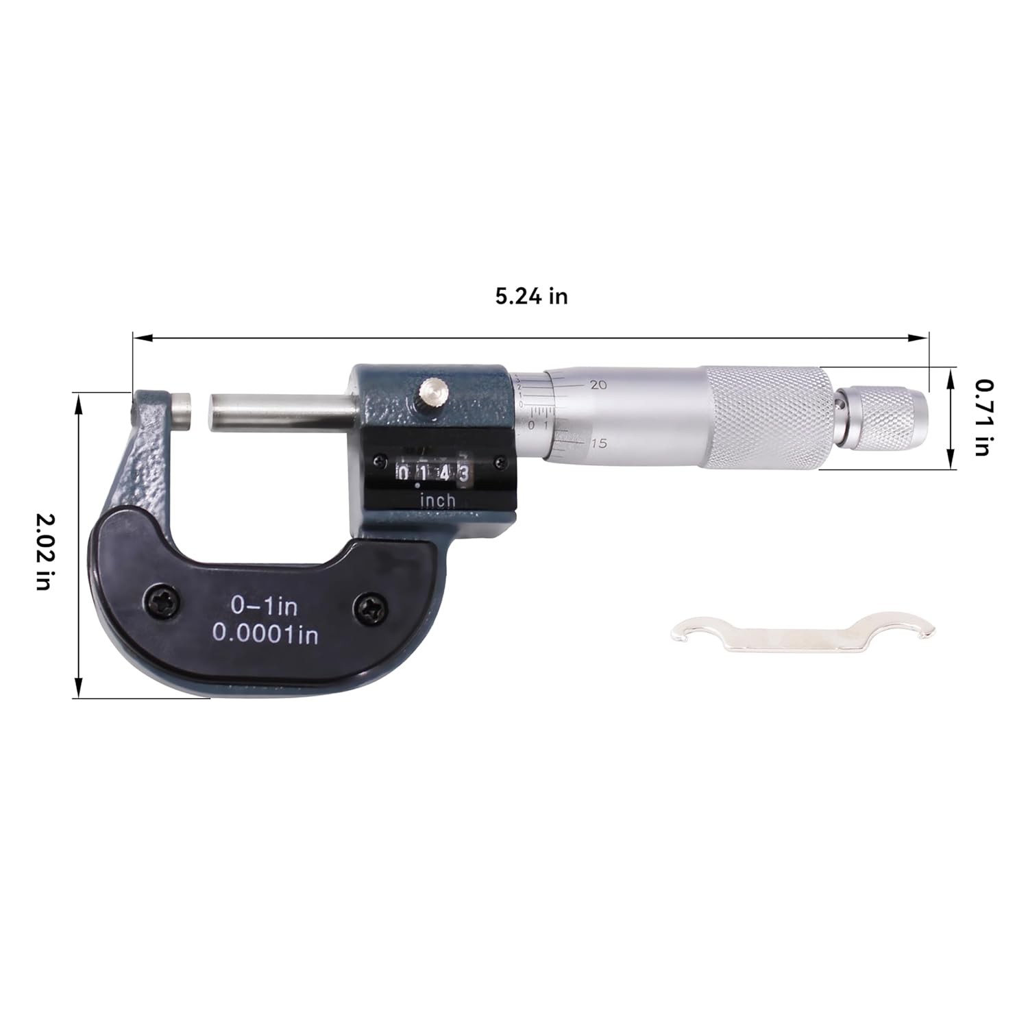 HFS(R) 1″ Digital Outside Micrometer Digit Counter Carbide Tips 0.0001″