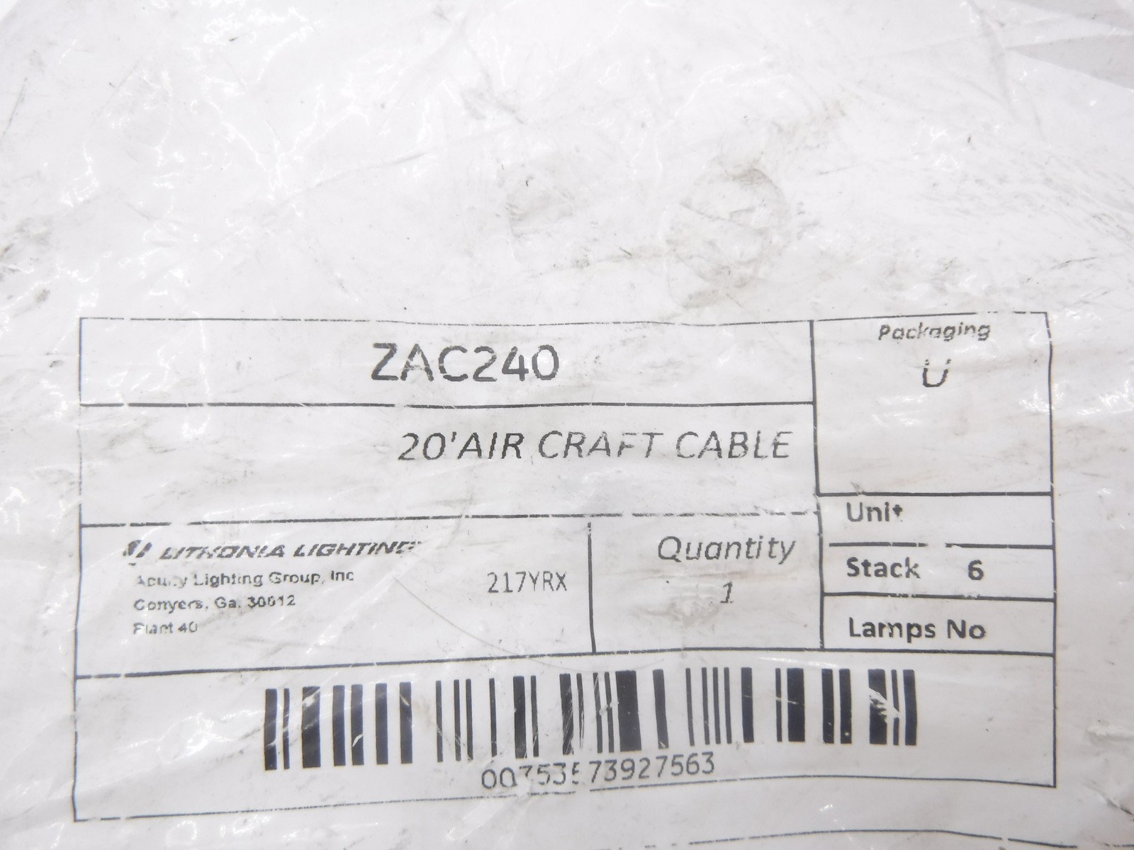 2 Pack Grip Lock Systems 20’L 217YRX Wire Hanger Air Craft Cables ZAC240