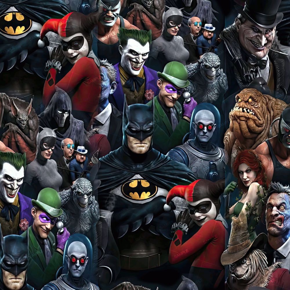 Batman Villains -20″ x 38″ Hydrographic Film Hydro Dipping
