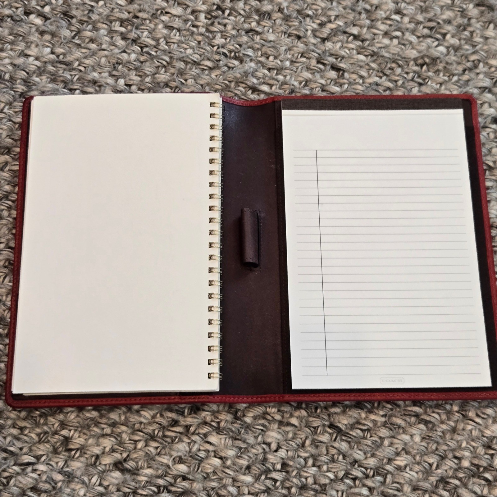 Coach Notebook Planner Organizer Notepad 6 x 8.5″ Red Leather Address Portfolio