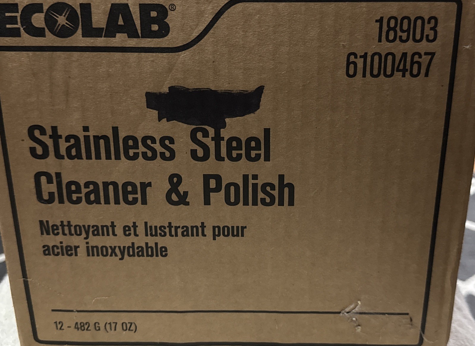 2 ECOLAB STAINLESS STEEL INDUSTRIAL SPRAY, TWO 17oz CANS