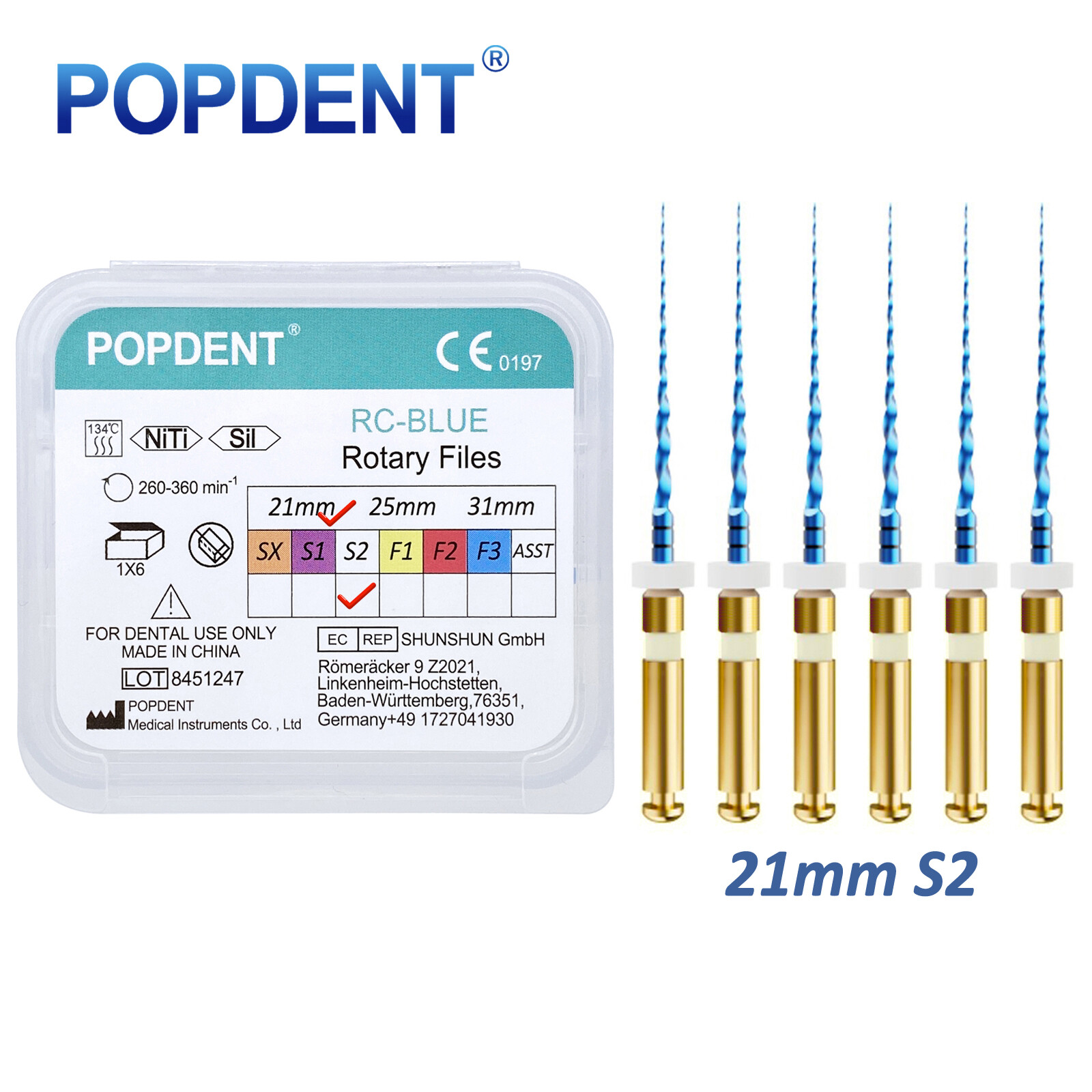 POPDENT Dental Endo Rotary Files X-Pro Gold Taper NITI Endodontic Root Files