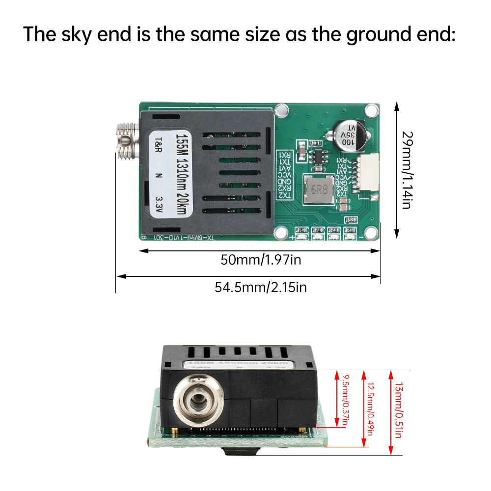 TTL Optical Transceiver Module TTL to Fiber Module FC RX/TX/AV/VCC/GND for Drone