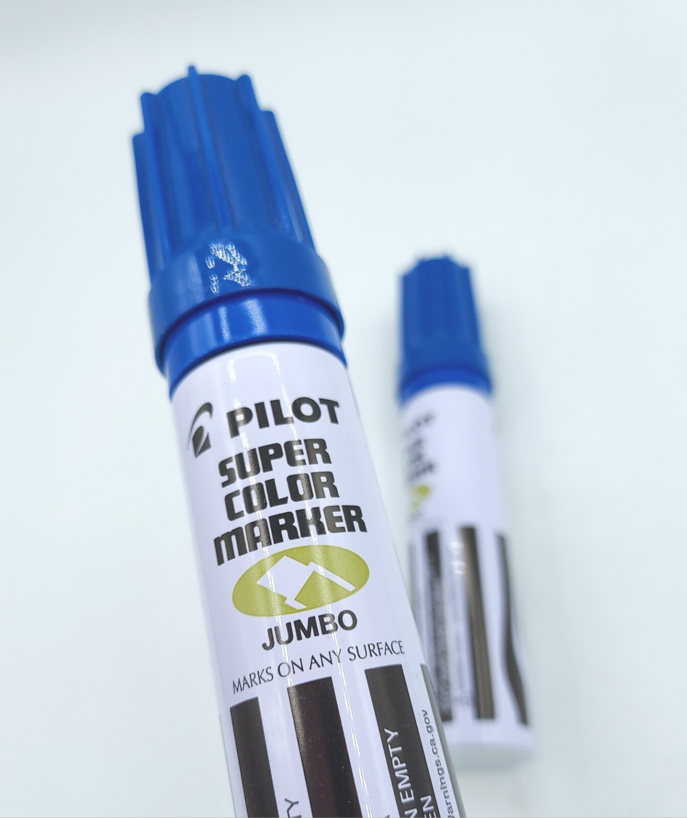 *2-Pack* Pilot 43200 Super Color Blue Permanent Marker, Jumbo Chisel, Refillable