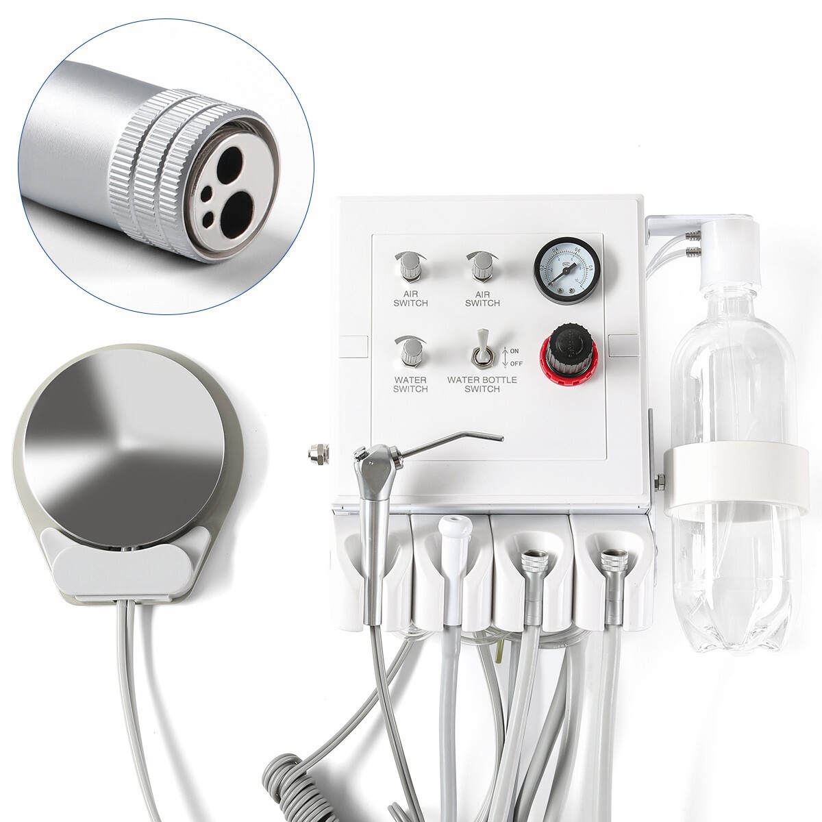Portable Dental Turbine Unit with Weak Suction Work with Air Compressor 4Hole