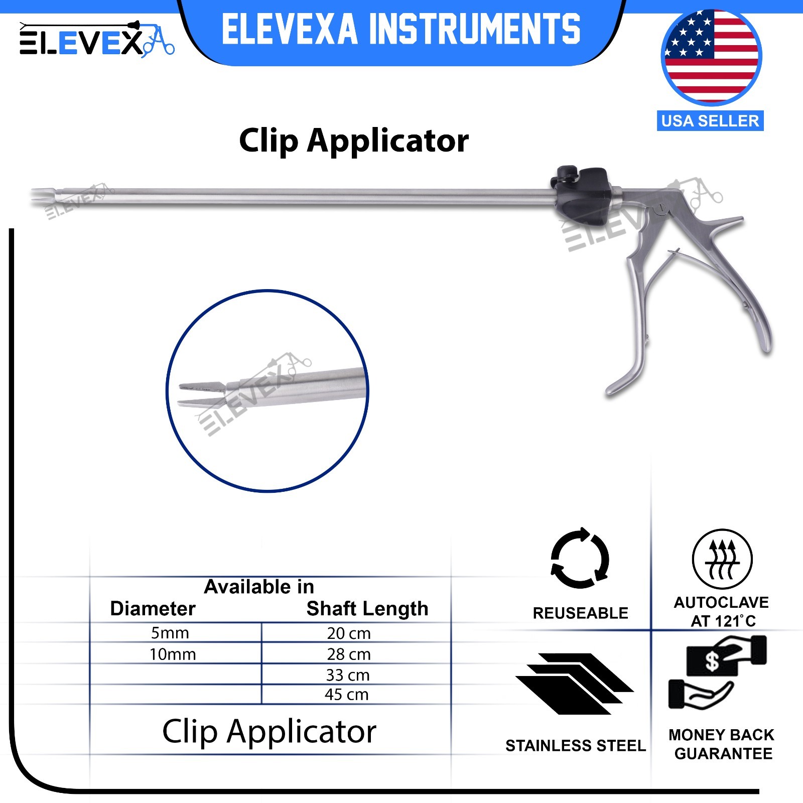 Laparoscopic Clip Applicator Endoscopy 10mm Clip Applier Surgical Clip Applier