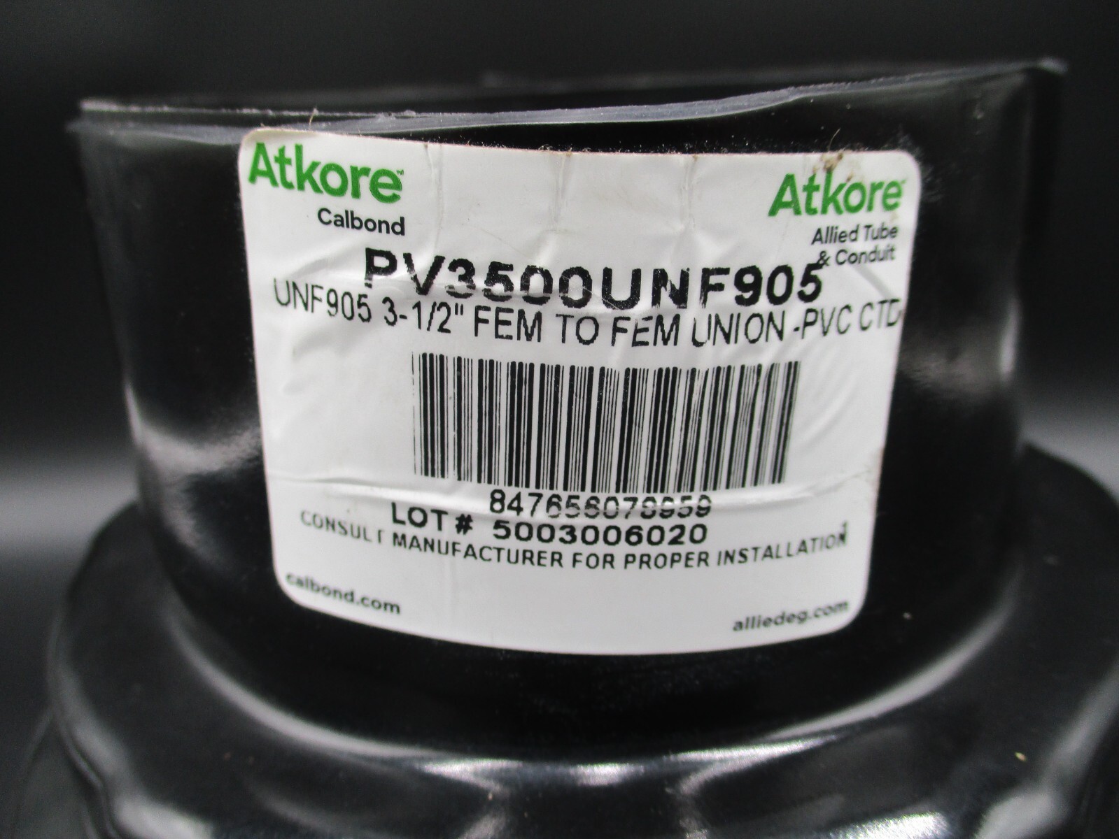 CALBOND PV3500UNF905 3-1/2″ PVC COATED UNF UNION *SAME DAY SHIP