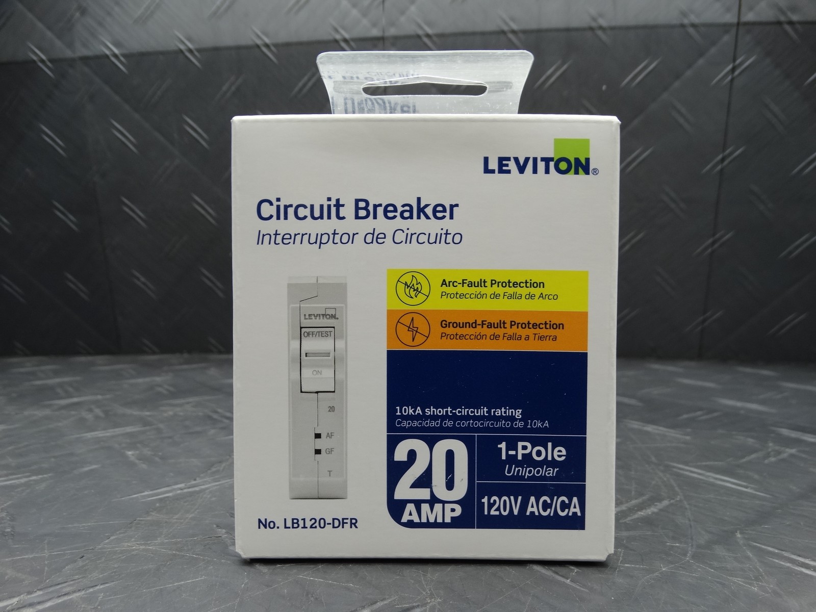 Leviton Branch Circuit Breaker, AFCI/GFCI 1-Pole 20 Amp, 120V, Thermal Magnetic