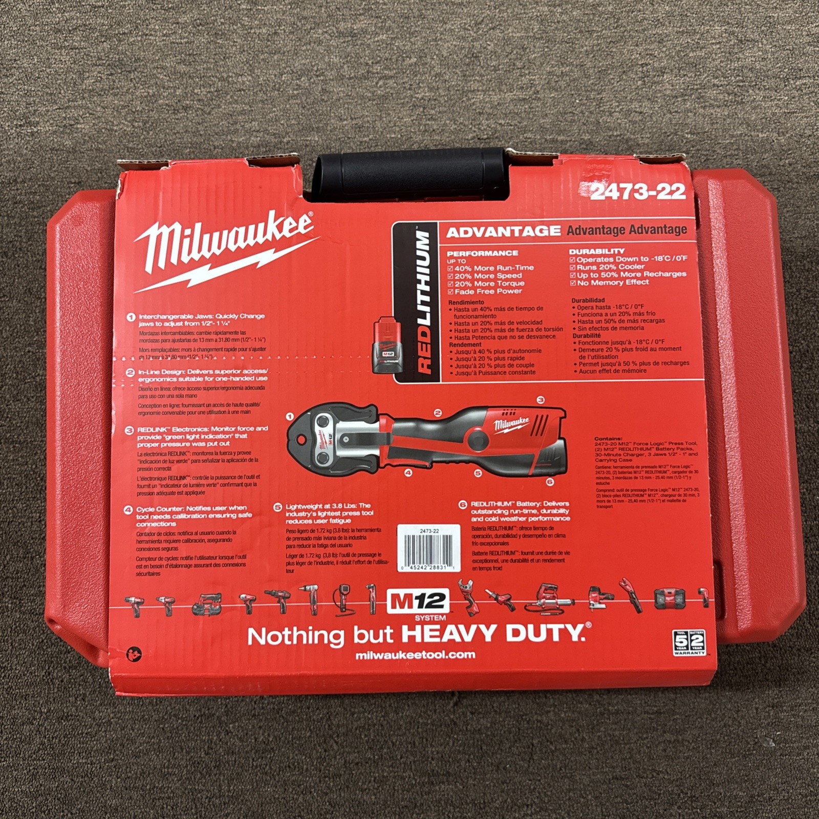 Milwaukee Tool 2473-22 M12 Force Logic Press Tool Kit W/Jaws