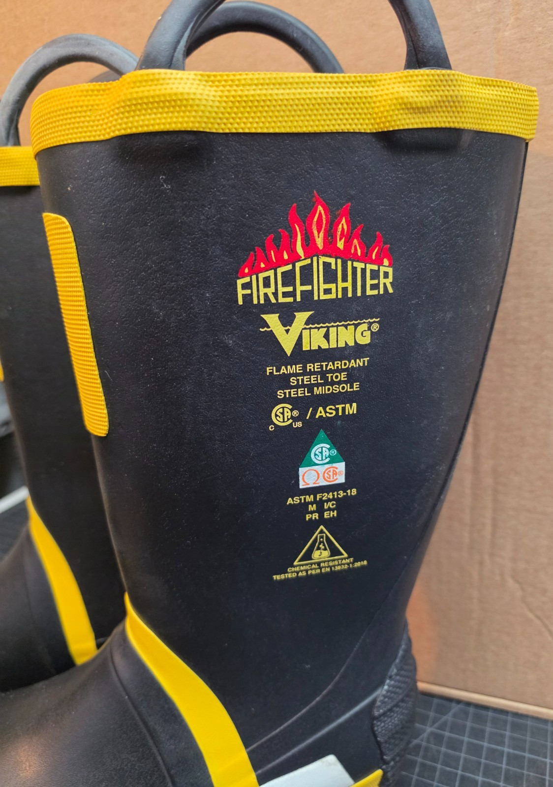 Viking Footwear Firefighter Felt Lined Boot 14″ Tall, Steel Toe & Midsole SZ 11