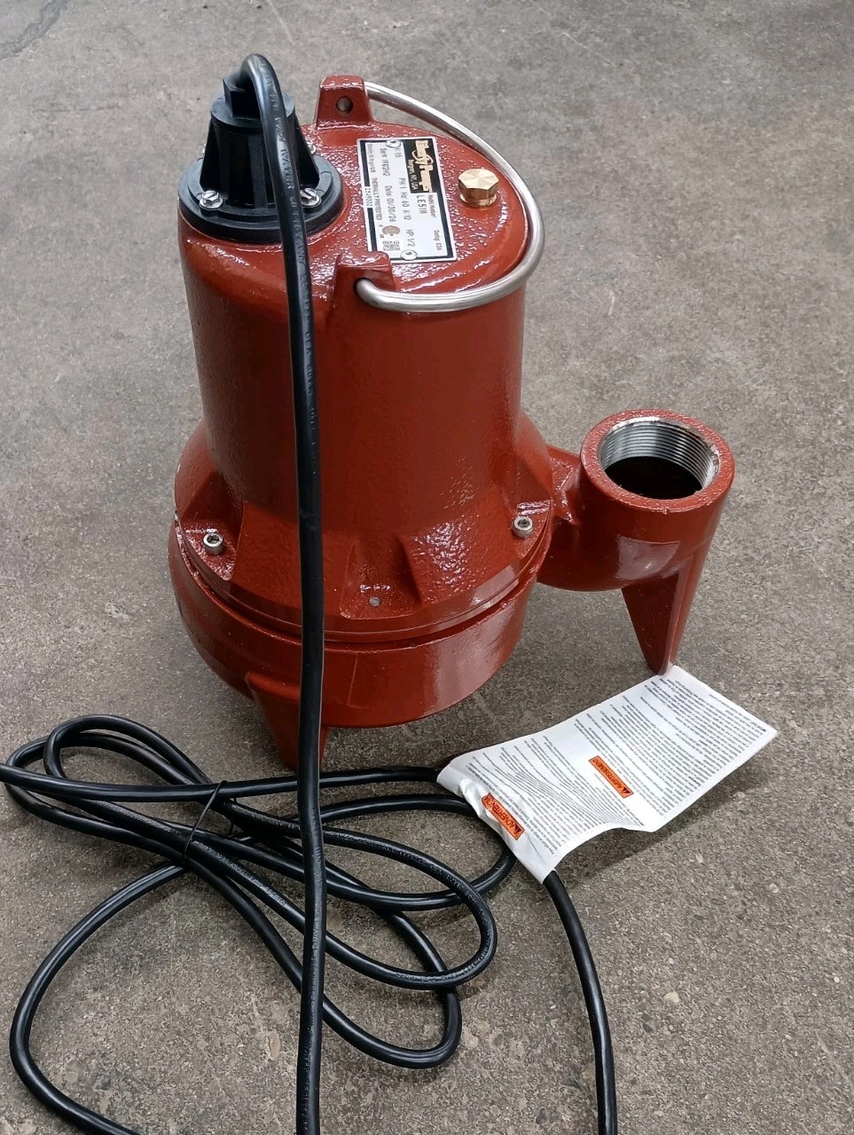 Liberty Submersible Sewage Pump Model (LE51M) 115V 1/2hp USA