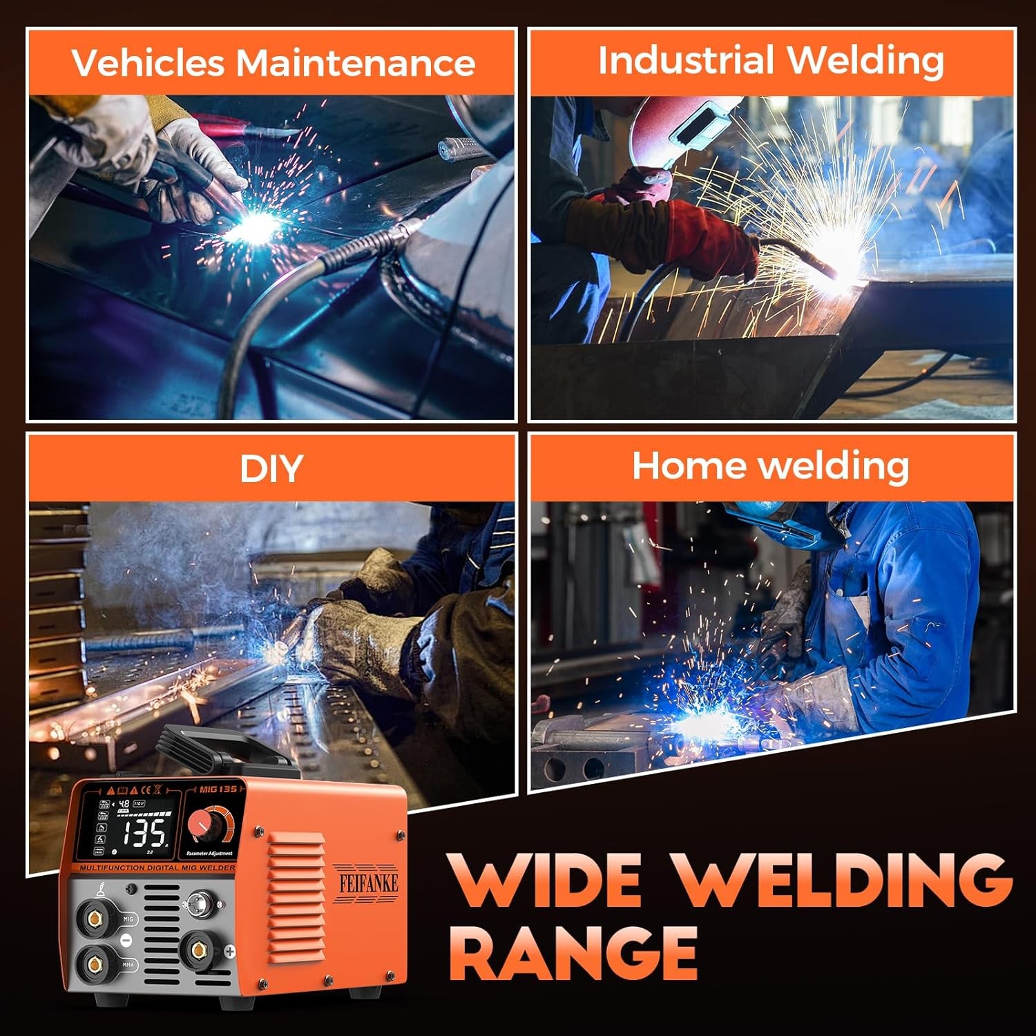 MIG Welder 135A 3IN1 MIG/ARC/Lift TIG Welding Machine 110V for Beginner, Gasless