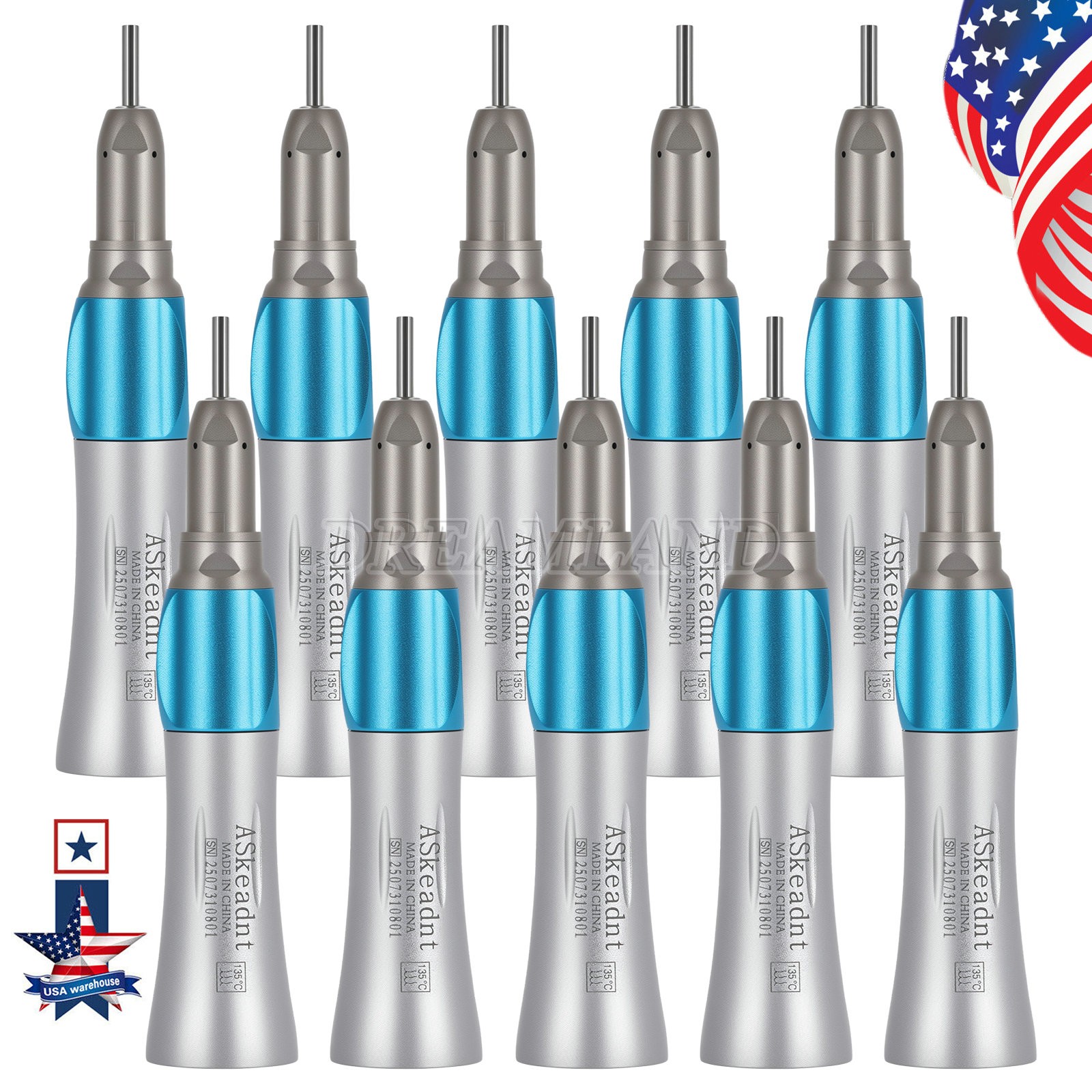 NSK Style Dental Slow Low Speed Straight Handpiece Nose Cone E-type Air Motor US