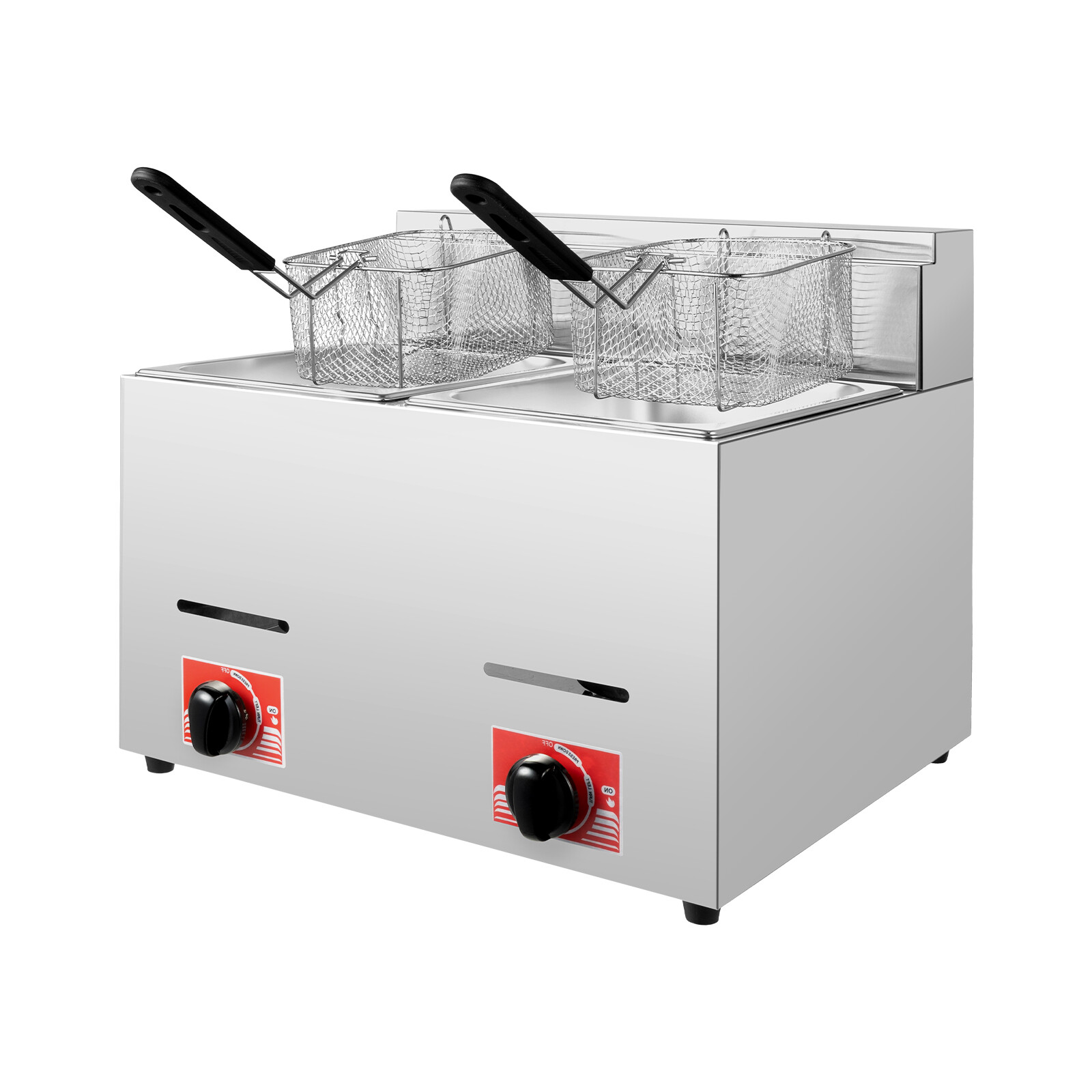 12L Commercial Propane Deep Fryer Countertop Gas Fryer & 2Baskets LPG + 2 Lids