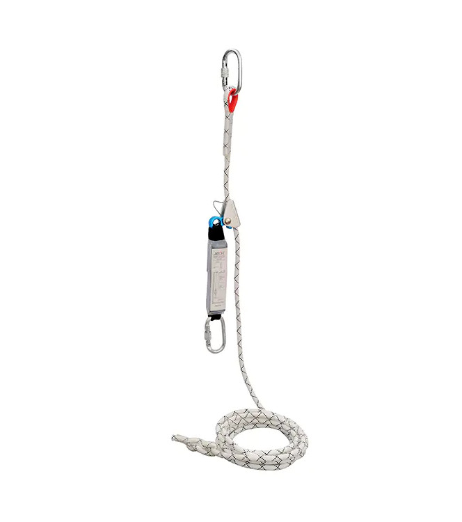 Fall protection height protection rope 10 m incl. rope brake fall absorber carabiner according to Di
