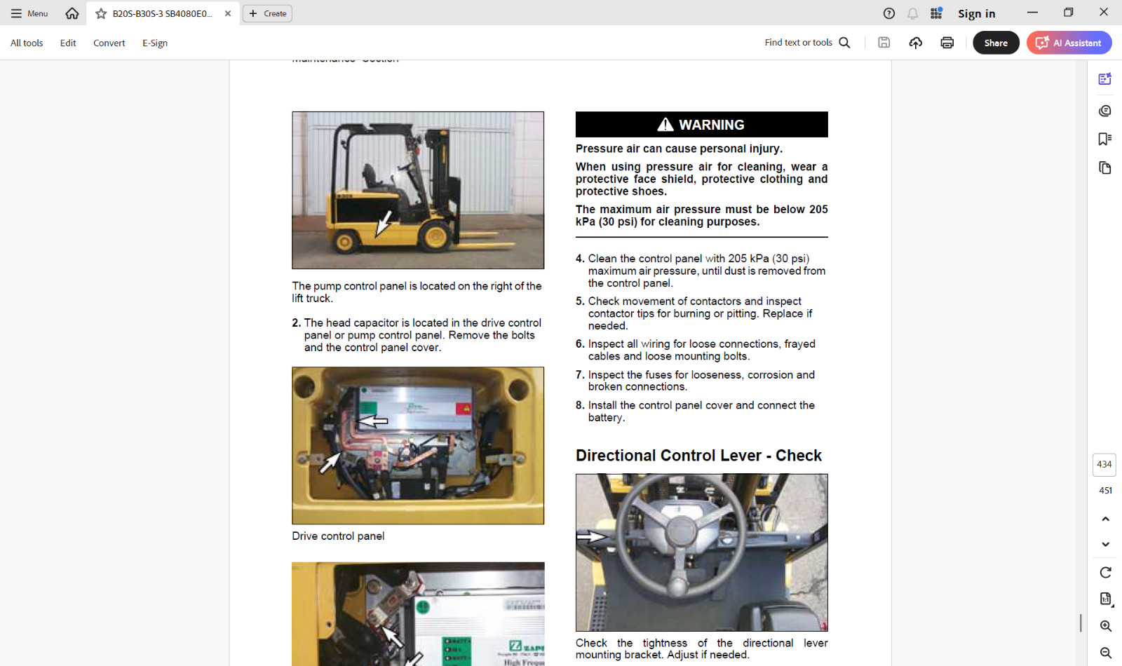 DOOSAN Forklift Service Manuals and Parts Manuals on a USB Flash Drive.