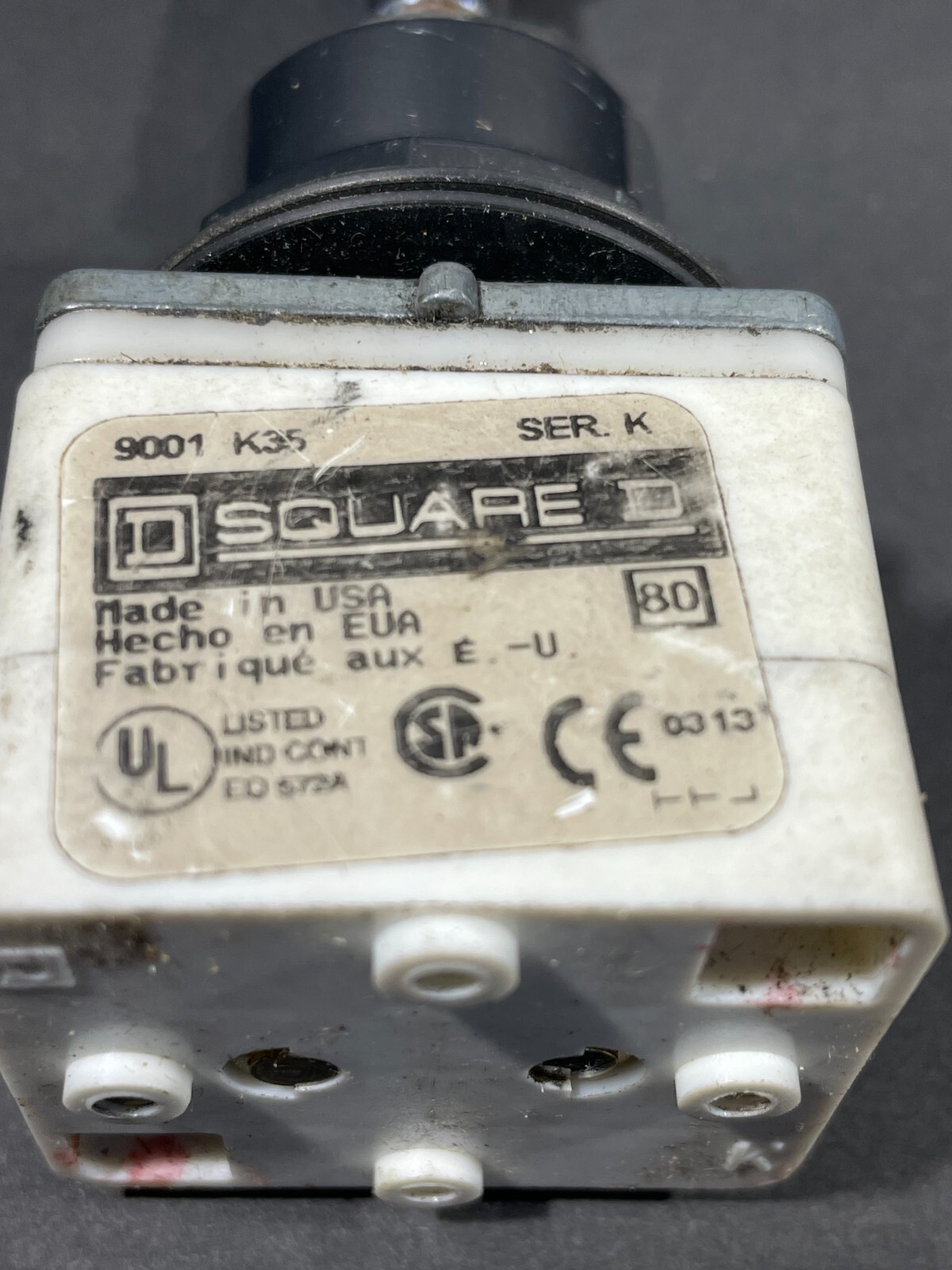 Square D 9001 K35 J Joy Stick Operator, 5 Position, W/O Contacts, Used & Checked