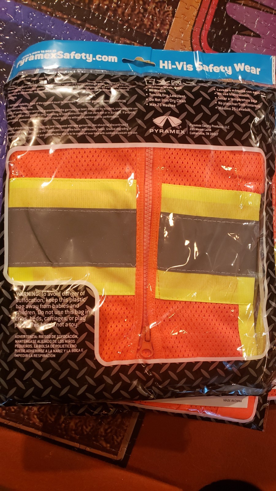 Pyramex Hi-Vis Safety Wear Vest Size L Hi-Visibility Orange/Yellow RVZ2220L
