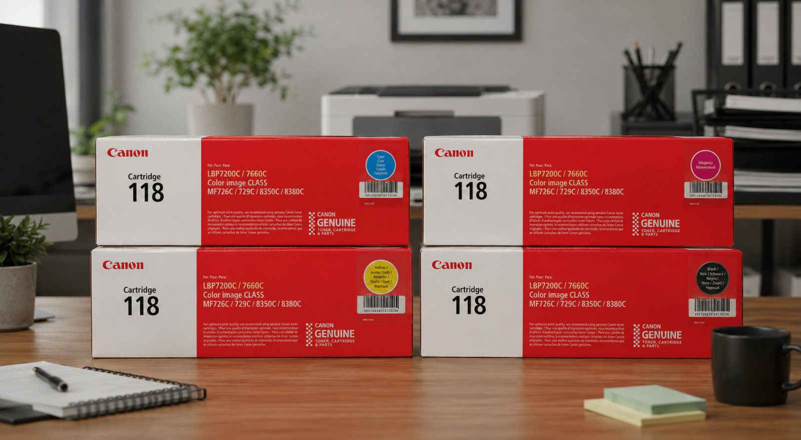 ✅ Canon 118 Toner Cartridge Set 4-Pack Black Cyan Magenta Yellow USA STOCK