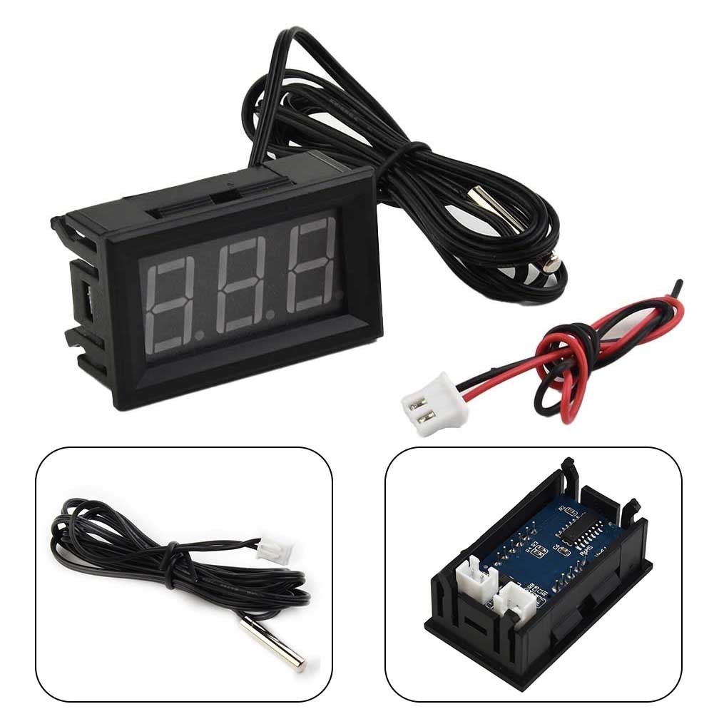 Large LCD Digital Thermometer Temperature Auto Car Meter Gauge With Probe DC 12V