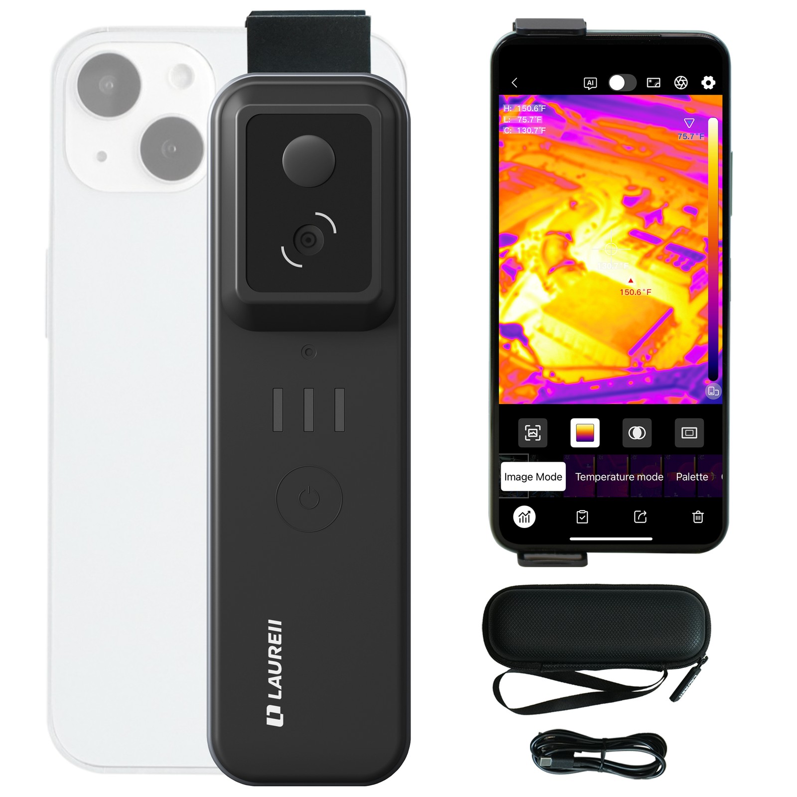 LAUREII Infrared Thermal Imager Camera TISR 512×384 Wireless Android & iOS WiFi