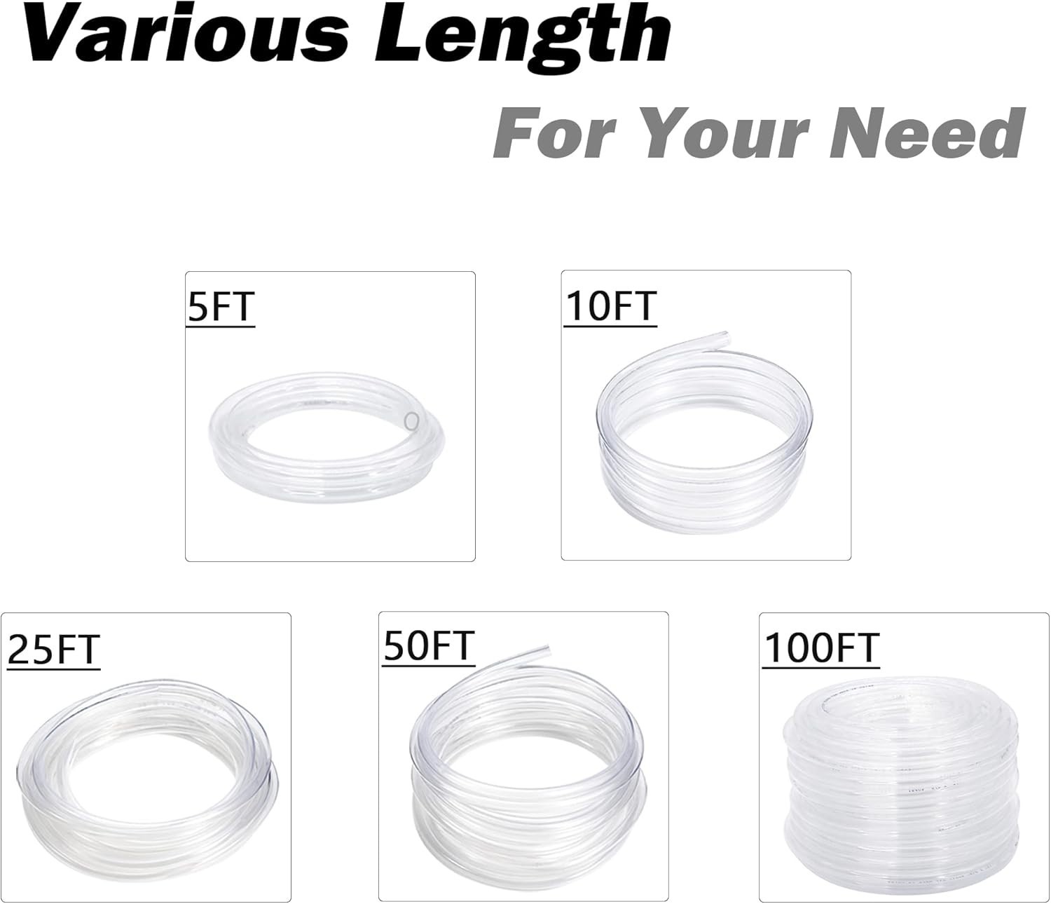 25 ft Heavy-Duty Clear Vinyl Hose – 5/8” ID, Perfect for Aquariums & Irrigation