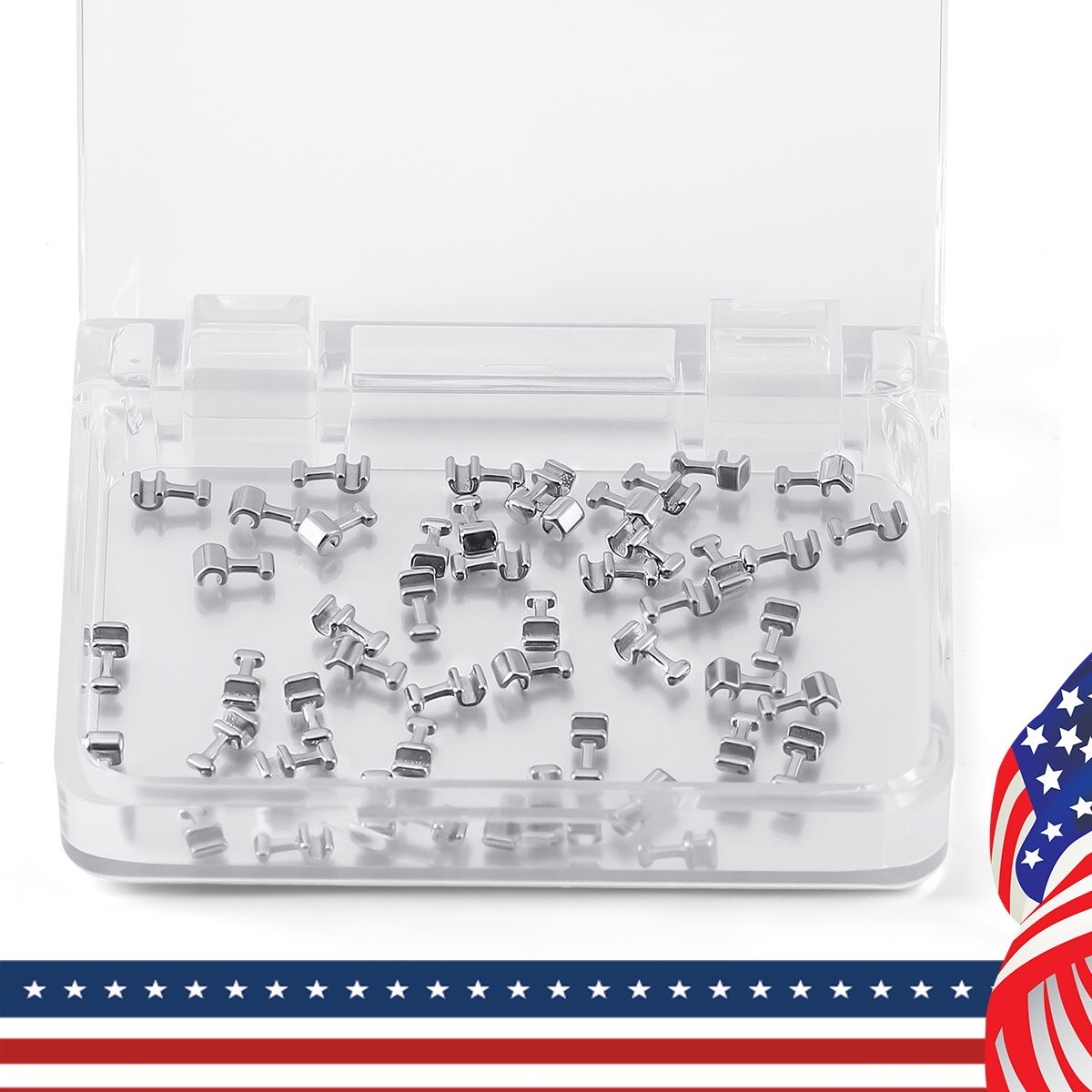 50pcs Dental Ortho Crimpable Hooks Stainless Steel 1.6/1.8/2.1/2.7/3.1/4/5.5/7mm