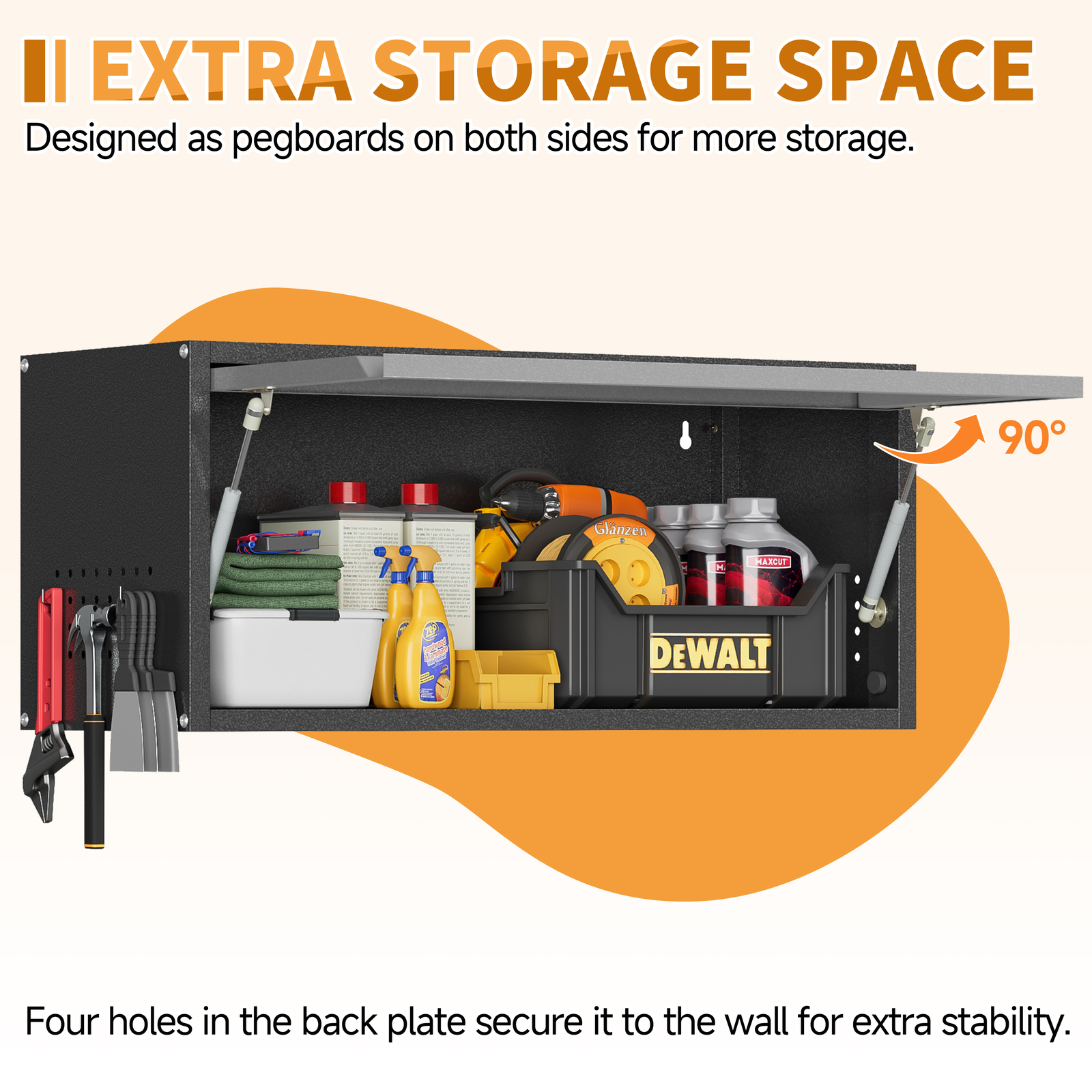 Wall Mount Metal Cabinet W/shelf,Hanging Garage Storage Cabinet Kitchen Cupboard
