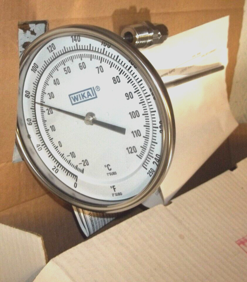 WIKA TI.52 0/250 F/C 6″ STEM 1/2″ NPT BIMETAL THERMOMETER (123)