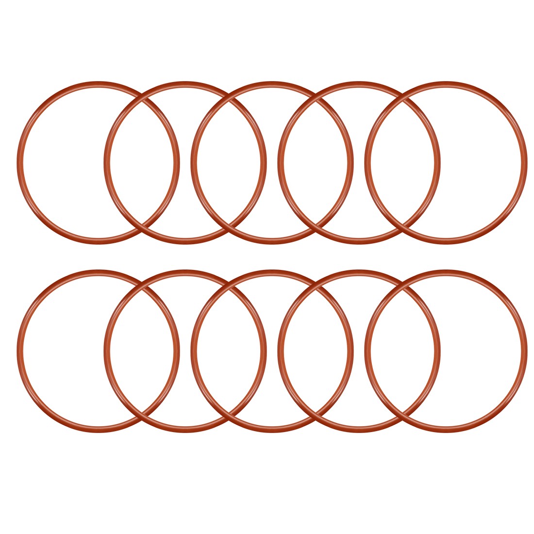 Silicone O-Ring 45mmx41.2mmx1.9mm VMQ Seal Rings Sealing Gasket Red 10PCS