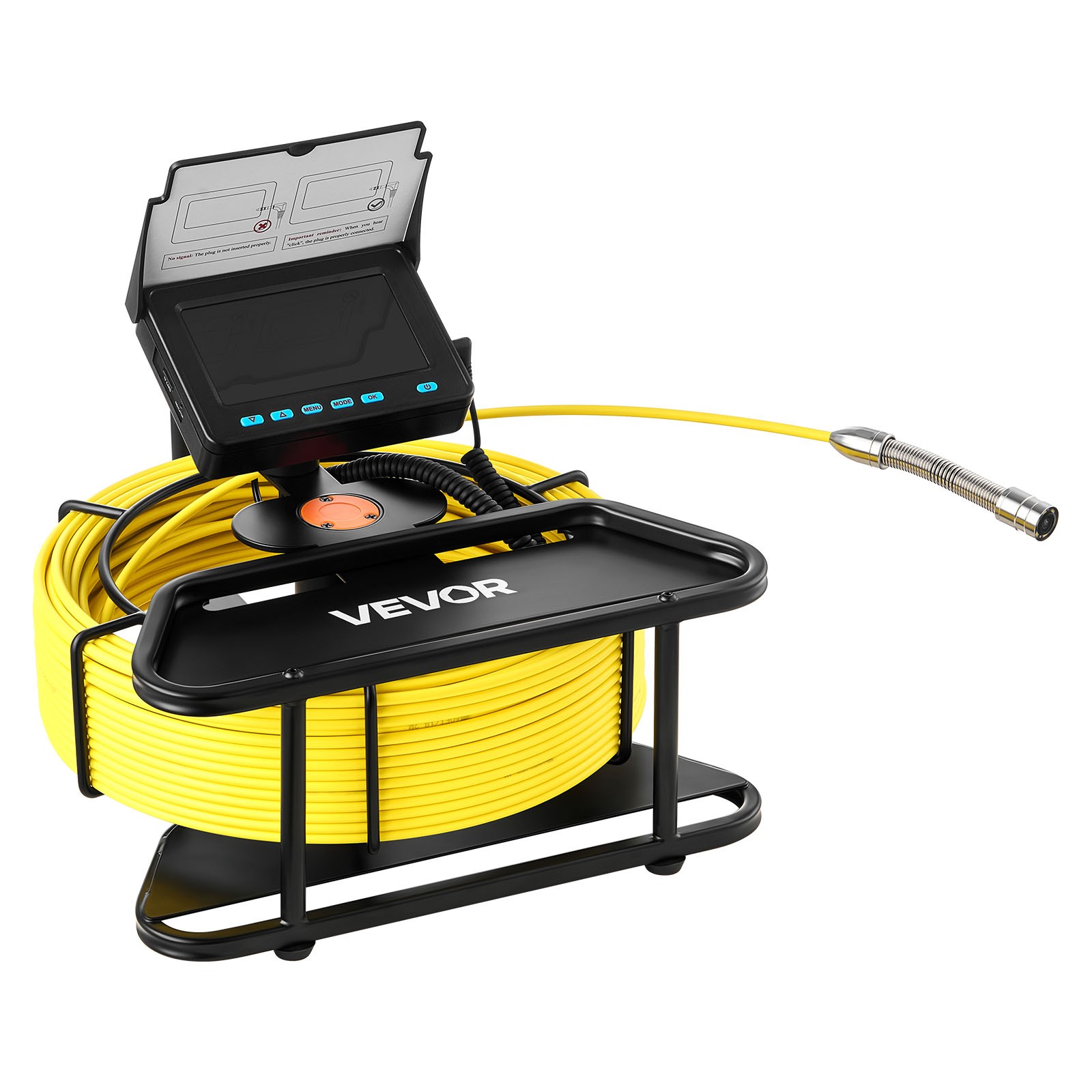 VEVOR Sewer Camera 164ft 4.3-inch Drain Inspection Camera IP68 Waterproof 6 LEDS