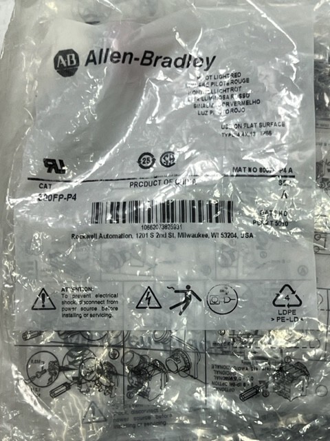 800FP-P4 Ser A 22.5mm Pilot Lamp Red New in Sealed Bag – Bag of 10 pcs