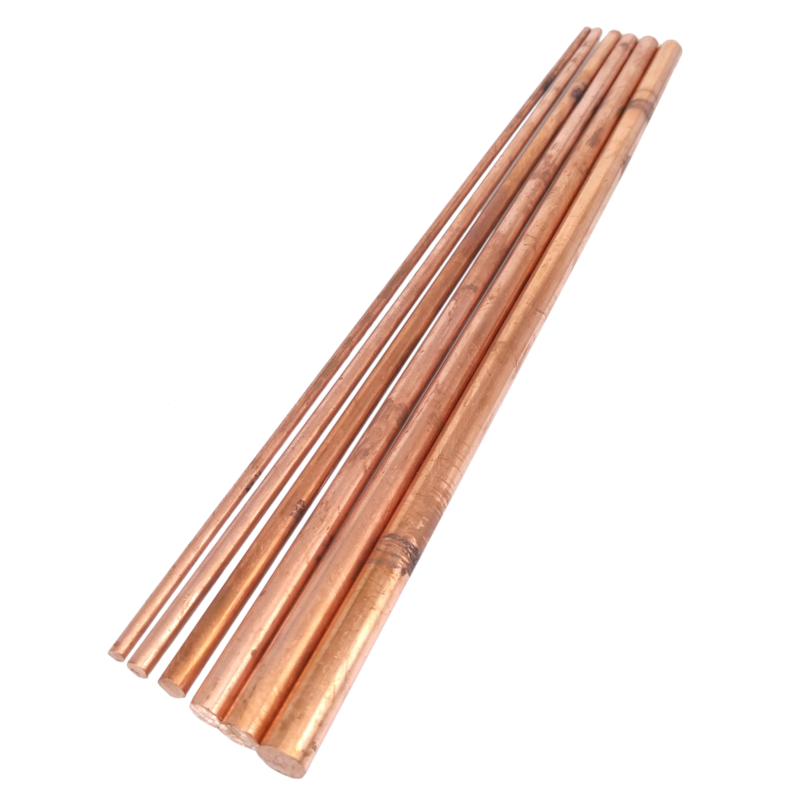 6pcs 3-8mm ±10% Dia. 250mm 99.9% Pure Copper T2 Cu Rods Cylinder Assortment Kit