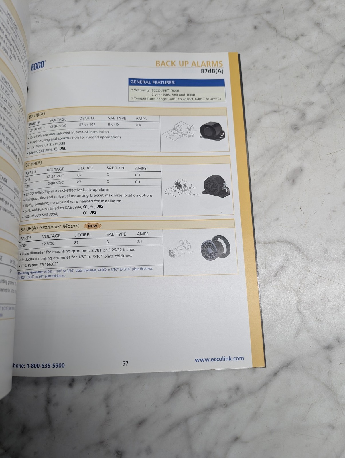 ECCO 30TH ANNIVERSARY PRODUCT GUIDE 2002 BACK UP ALARMS STROBE LIGHTS ROTATORS