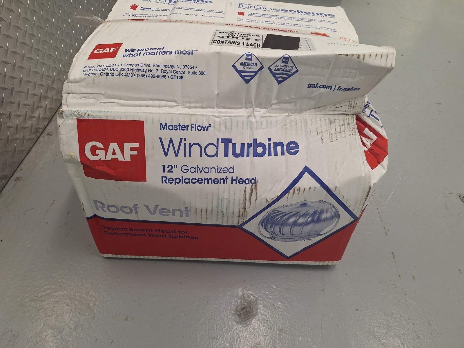 Master flow GT12E 12″ Galvanized Externally Braced Replacement Turbine Head New