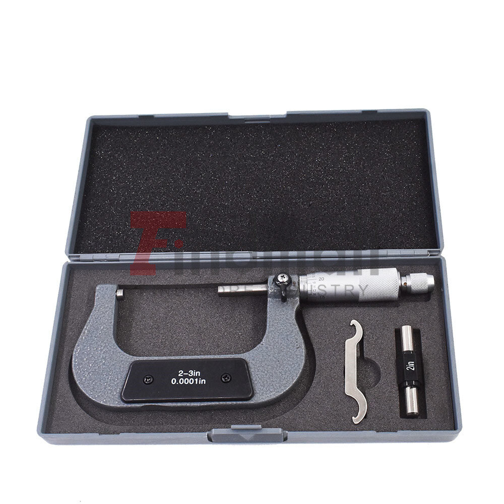 2-3″ Precision outside micrometer 0.0001″ carbide tipped, standard New