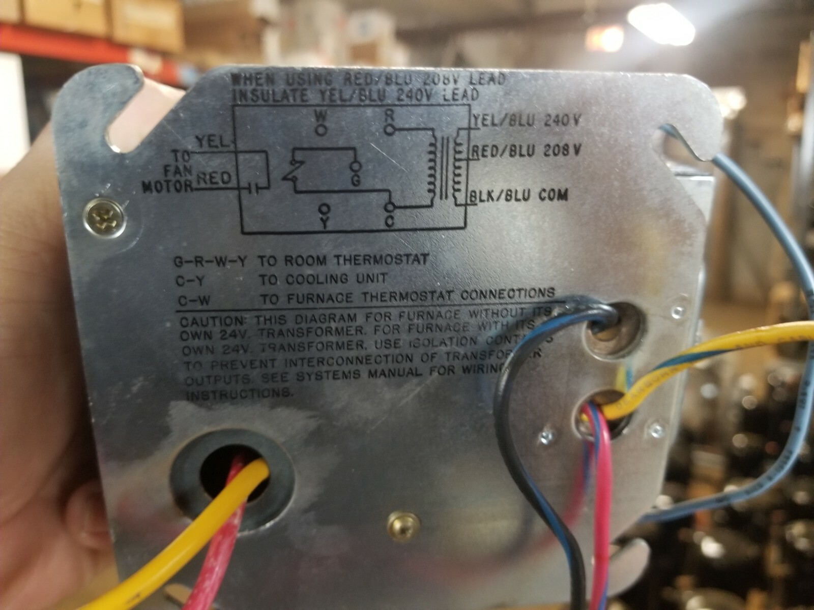RBM 40VA PRI:208-230V SEC:24V TRANSFORMER WITH RELAY