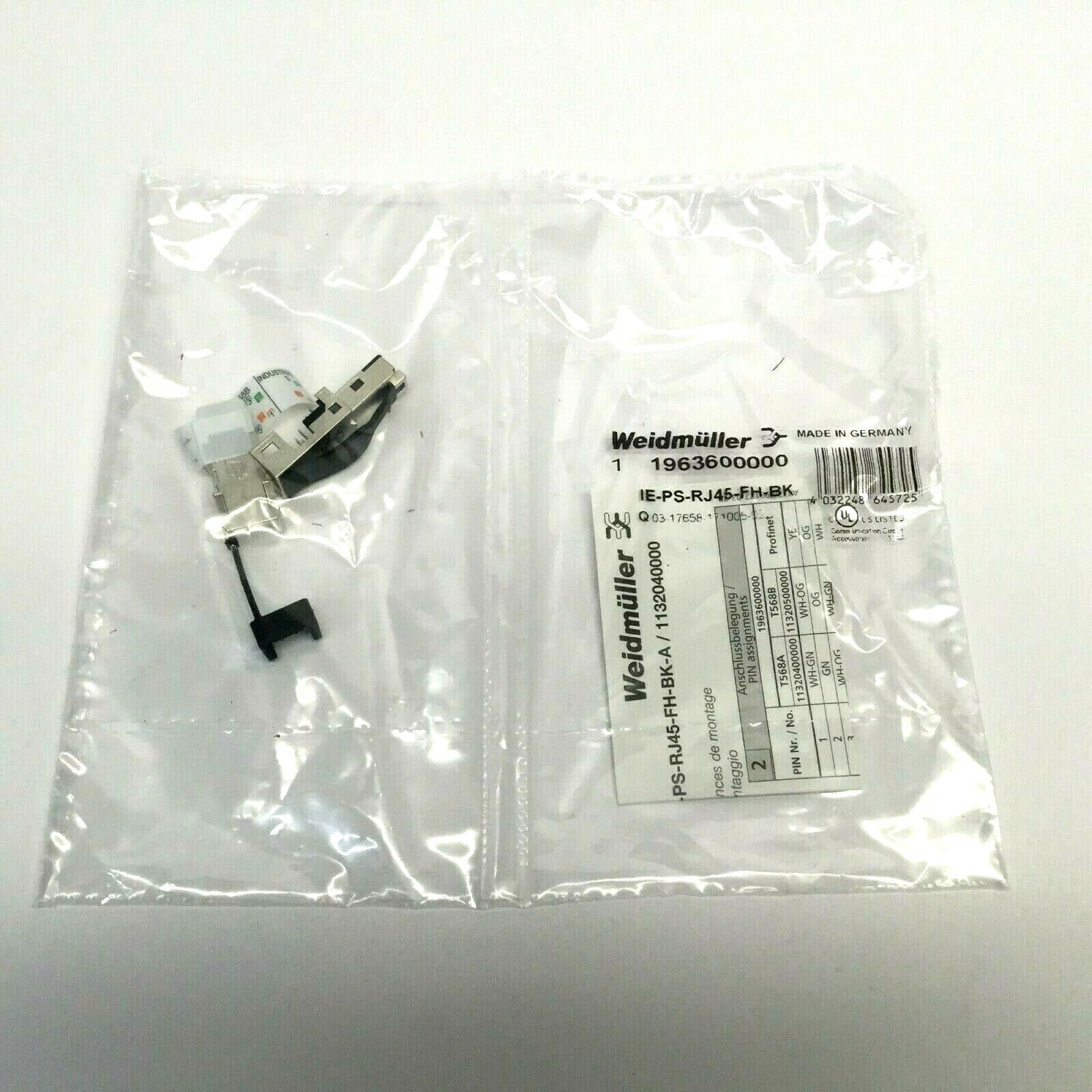 Weidmuller 1963600000 Modular Connector IE-PS-RJ45-FH-BK