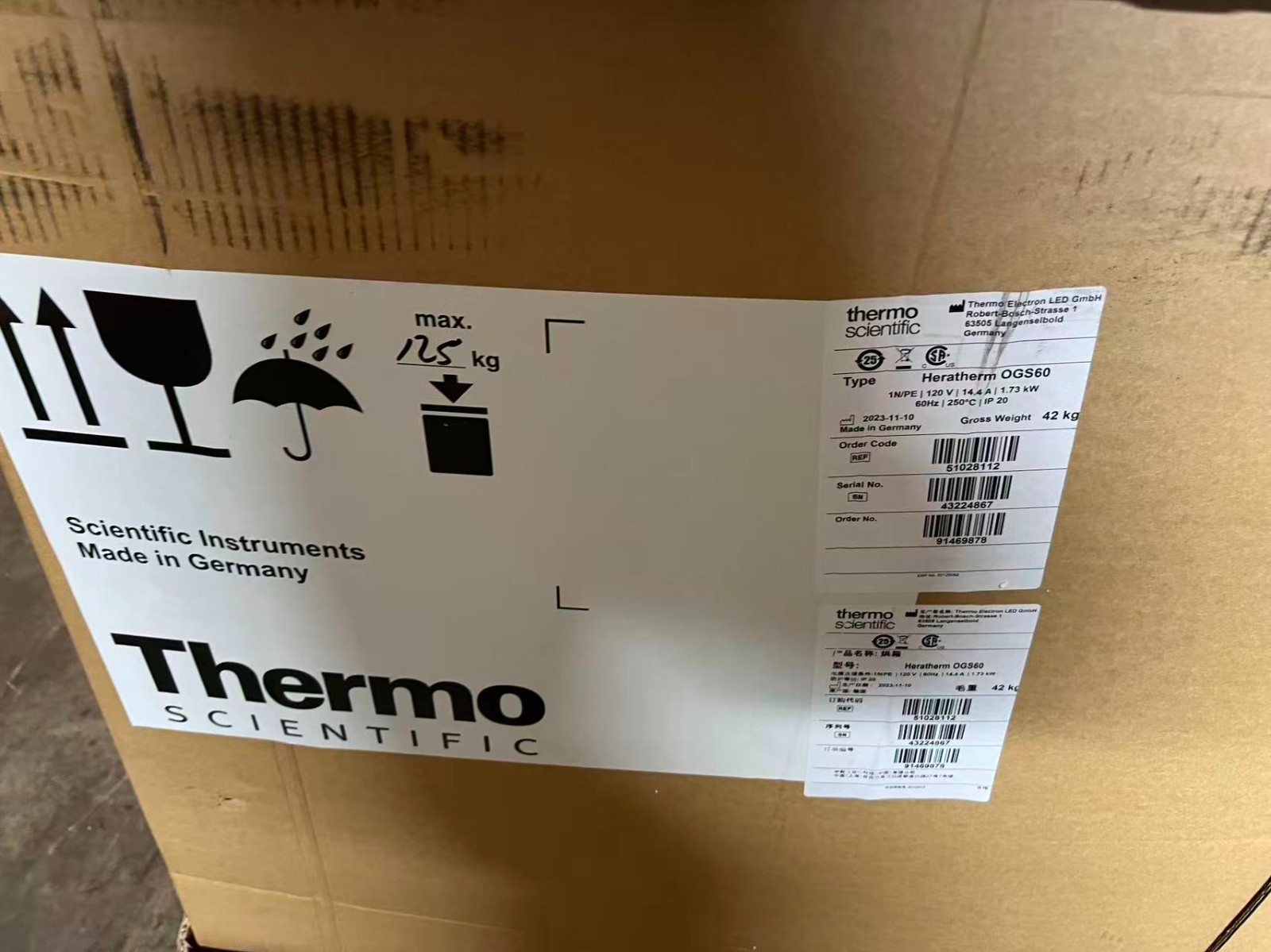 Thermo Scientific Heratherm OGS60 OVEN 51028112 2023-11-10 120V