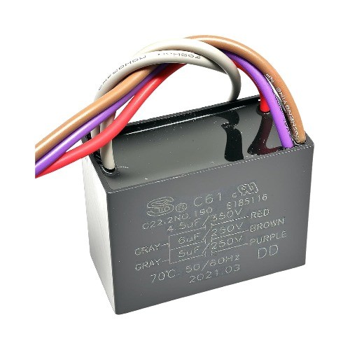 C61 Ceiling Fan Capacitor 5 Wire 250VAC 4.5uF+5uF+6uF 350/300V