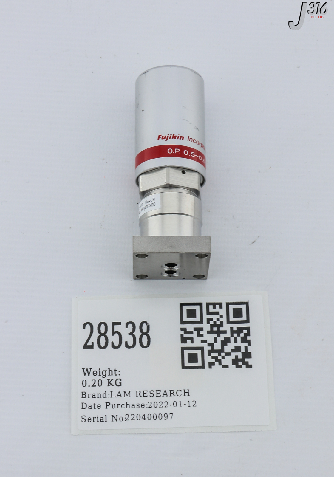 28538 LAM RESEARCH FUJIKIN DIA VLV, N.C., O.P. 0.5-0.6 MPA 766-197842-310