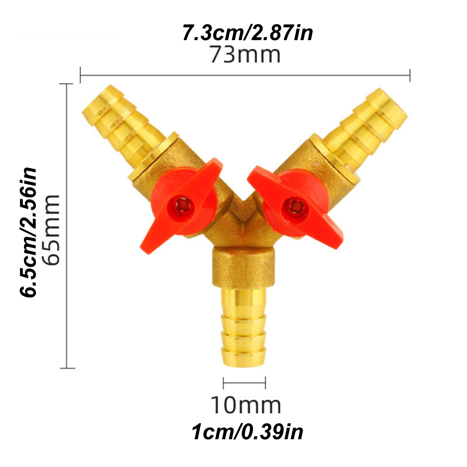 2 Pcs 3/8 Inch Hose Barb 3 Way Shut Off Ball Valve 2 Switch For ATV Vehicle