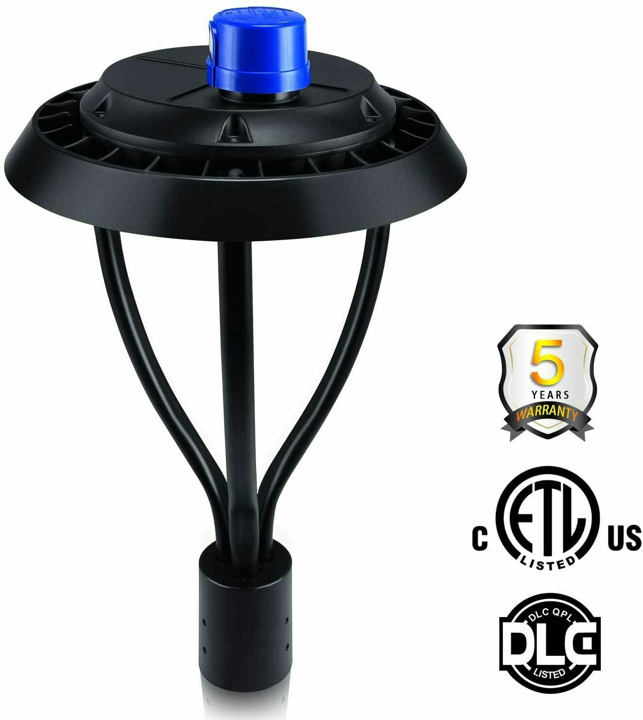 80W LED Pole Mount Circular Street Light 5000K Roadway Post Top Light Photocell
