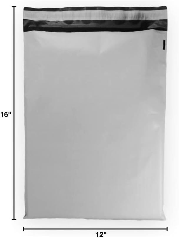 10 12 x 16 White Large Poly Mailer Size Self Sealing Envelopes Plastic Shippi…