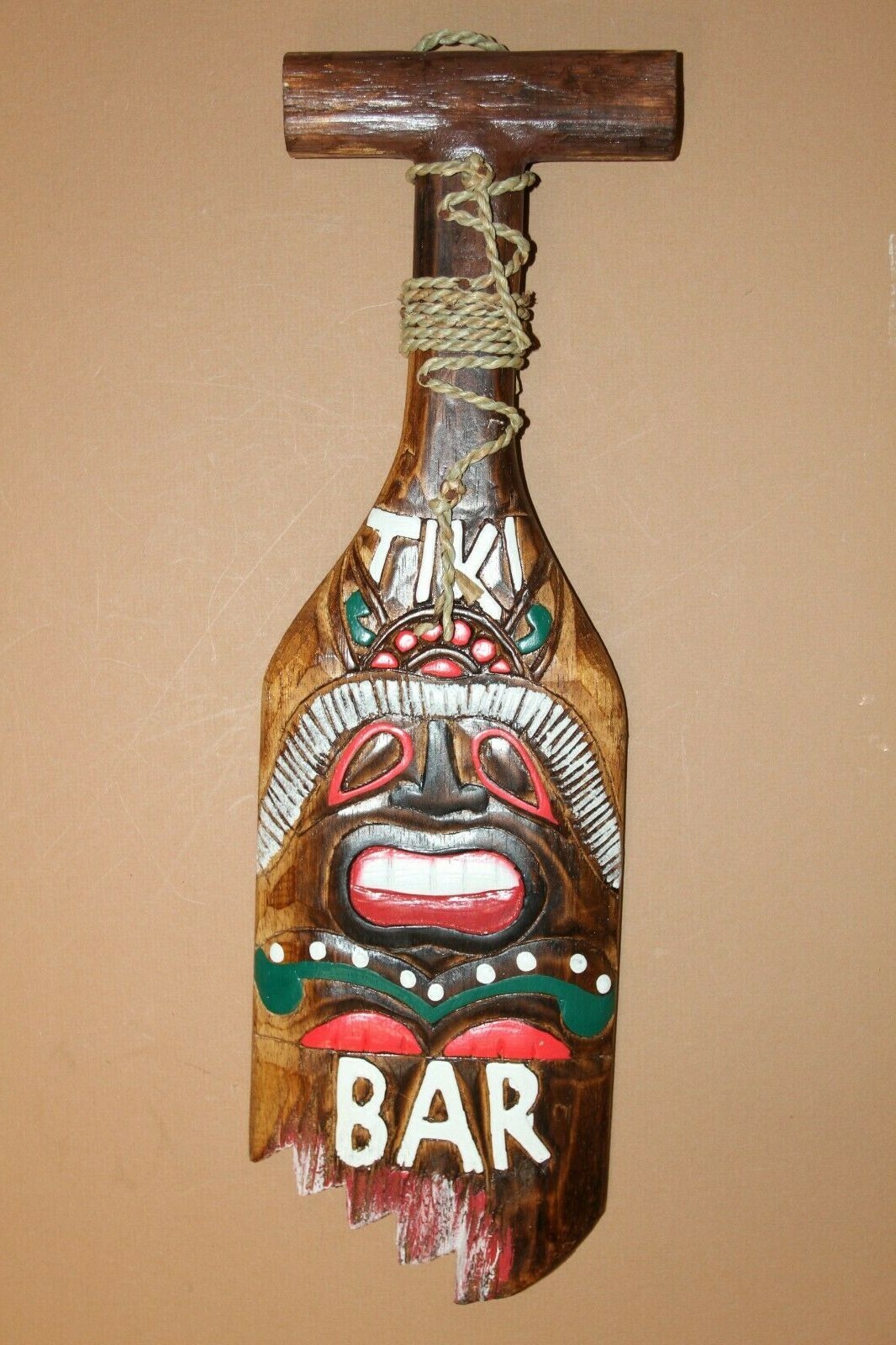 Tropical Island Theme Restaurant Handmade Wood Tiki Wall Decor, Salty Pirates 3