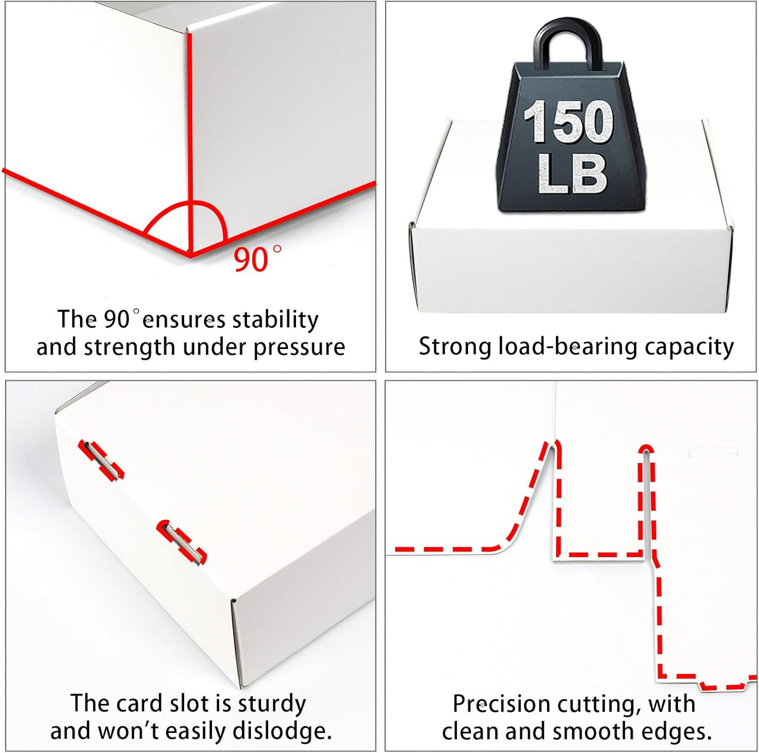 10X8X2 Shipping Boxes, 40 Pack White Mailer Boxes for Small Business, Medium Cor