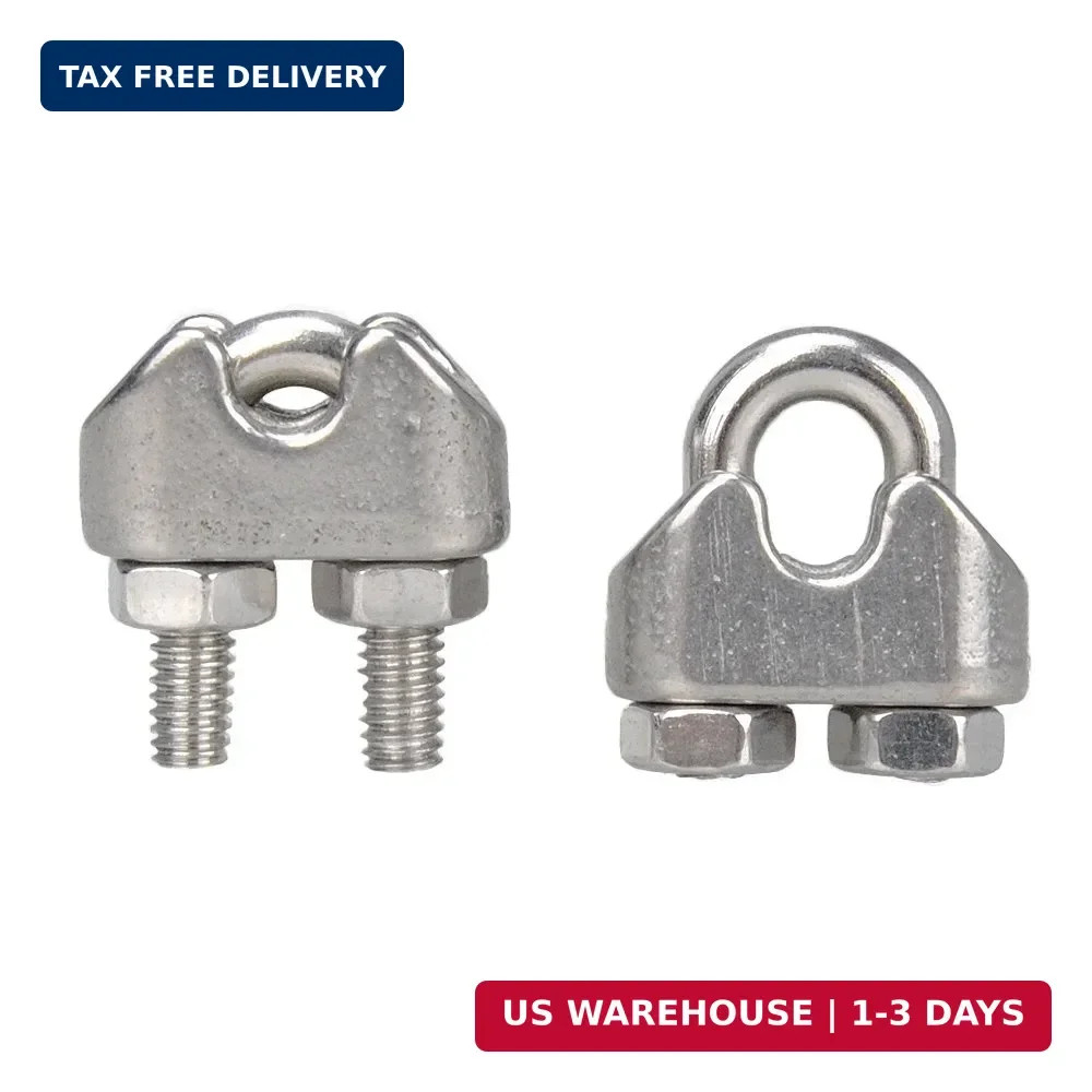YAMASO 20PCS 1/8 Inches M3 Stainless Steel Wire Rope Cable Clip Clamp