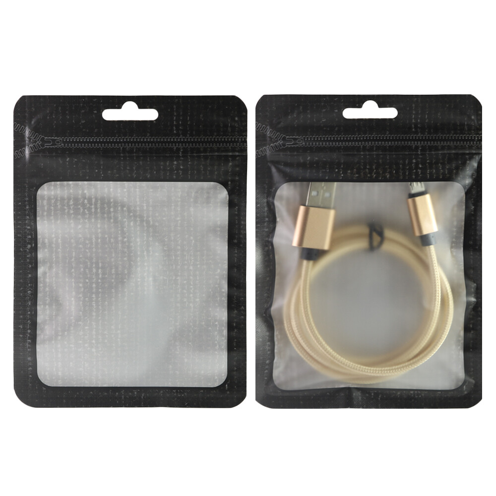 100/200/500 Translucent Window Color Design Border Hang Hole Resealable Zip Bags