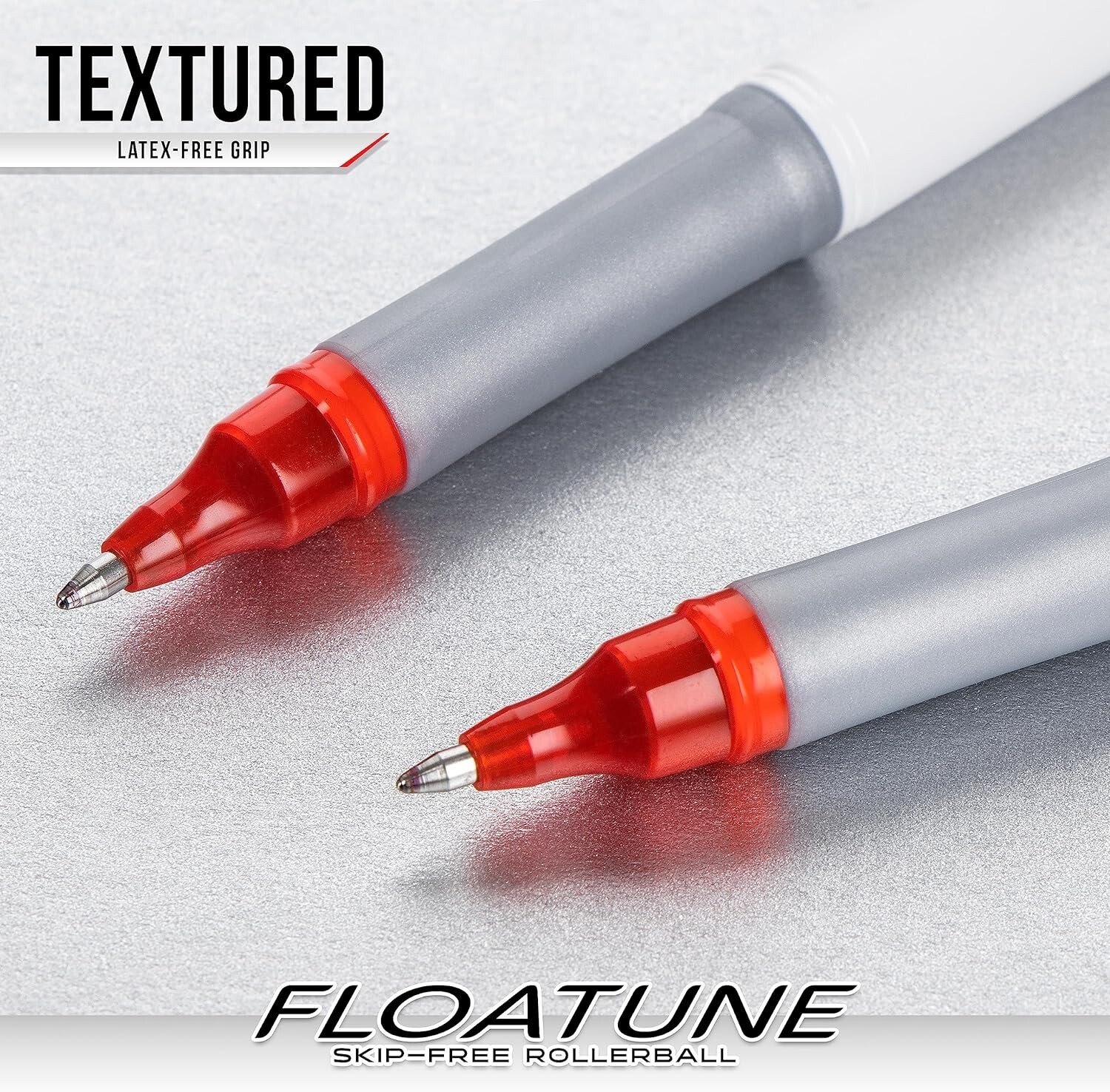 Pentel Floatune Skip Free Rollerball, 0.8mm Med point, Black Ink, Pack of 8 pens